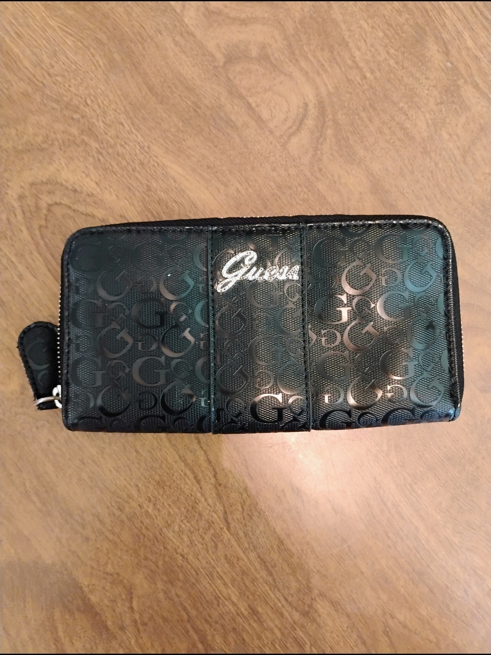 GUESS Black Signature Zip Wallet